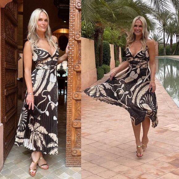 Johanna Ortiz Runway SS22 Espacio Sideral Midi Dress Sheer Caribe Ecru Black 4 - Picture 10 of 11